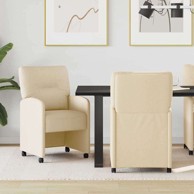 Blagovaonske stolice, 2 komada, 57 × 67 × 95 cm, tkanina, krem