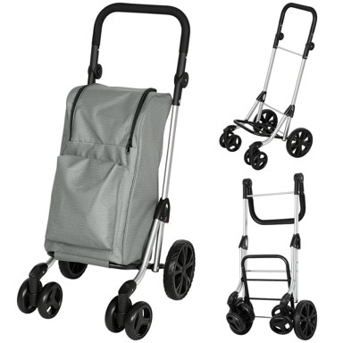 HOMESTAR Kolica za kupovinu, 46 L, 44 x 58 x 100 cm, siva