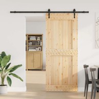 Klizna vrata Narvik, 95 x 210 cm, 213,5 cm, prirodna i crna