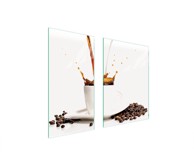 TMK Staklena zaštita za štednjak ili ploču za kuhanje 75x52, kava