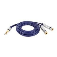 Razdjelni kabel 6,3 mm stereo utikač na 2 x 6,3 mm stereo utičnicu, 5 m