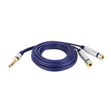 Razdjelni kabel 6,3 mm stereo utikač na 2 x 6,3 mm stereo utičnicu, 5 m