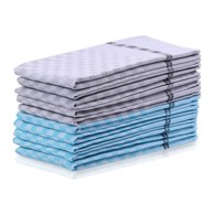 DECOKING Set od 10 tirkizno-sivih pamučnih ručnika Louie, 50 x 70 cm
