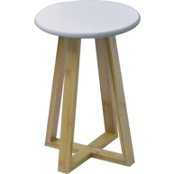 TENDANCE Stolica MDF s nogama od bambusa, bijela