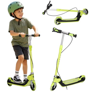 TRIKE FIX Dječji romobil na dva kotača s LED osvjetljenjem i dvostrukim kočnicama, neon zeleni