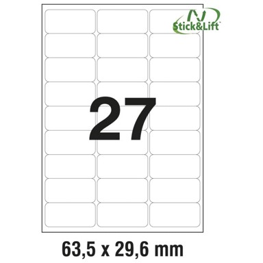 ZWECKFORM Etikete ILK 63,5x29,6 mm odljepljive L4737REV-25 25 listova