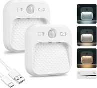 Carehabi LED noćna lampa s detektorom pokreta, 2 komada, prigušiva