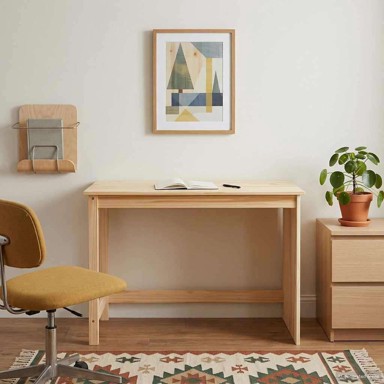 Stol, 112 x 50 x 75 cm, masivna borovina, smeđi
