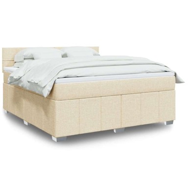 Boxspring krevet s oprugama i madracem, 180x200 cm, krem