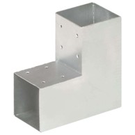 Spojnik za stupove u L obliku od pocinčanog metala, 91x91 mm – 91 x 91 mm, 1 Oblik slova L