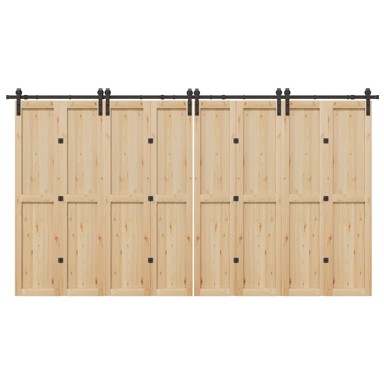 Pribor za klizna vrata 200 cm čelični crni