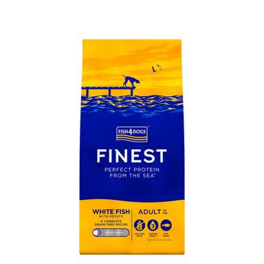 FISH4DOGS Suha hrana za pse, velike granule, bijela riba 6 kg