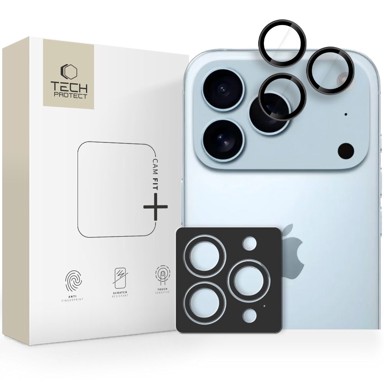 TECH-PROTECT Camring Fit+ zaštita za stražnju kameru za iPhone 14 Pro/14 Pro Max/15 Pro/15 Pro Max/16 Pro/16 Pro Max/17 Pro/17 Pro Max, crna