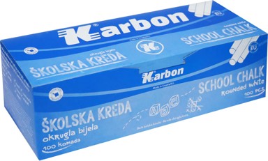 KARBON Školska kreda, okrugla, bijela