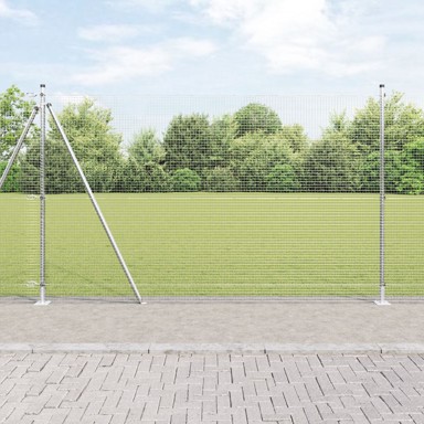 Zavarena žičana ograda s 7 flanšnim stupovima 1.4x10 m pocinčana, čelika