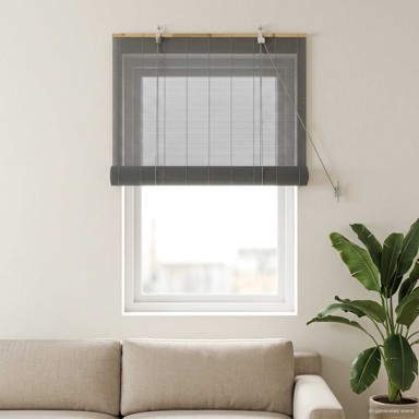 Rolo zavjesa od bambusa 40 x 160 cm, siva