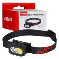 AMIO Naglavna LED svjetiljka AMIO-04663, XPG + COB, senzor pokreta, USB, 1000 mAh