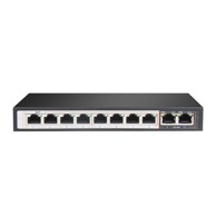 EXTRALINK Switch PoE PERSES, 8x Gigabit PoE/PoE+, 2x RJ45 uplink Gigabit, 96W