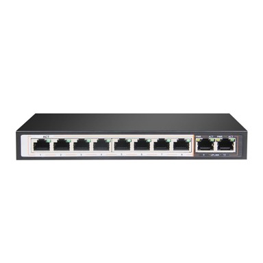 EXTRALINK Switch PoE PERSES, 8x Gigabit PoE/PoE+, 2x RJ45 uplink Gigabit, 96W