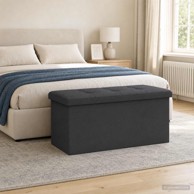 Sklopiva klupa za pohranu 77 x 38 x 38 cm, 80 L, 180 kg, tamnosiva
