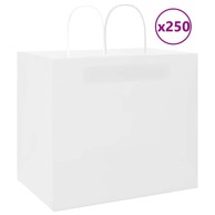 Papirnate vrećice 250 kom s ručkama 32x22x28 cm, bijele