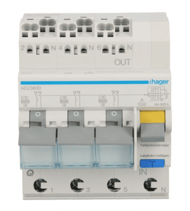 RCBO 4P C10A 0,03A Tip A 6kA RCBO ADZ360D