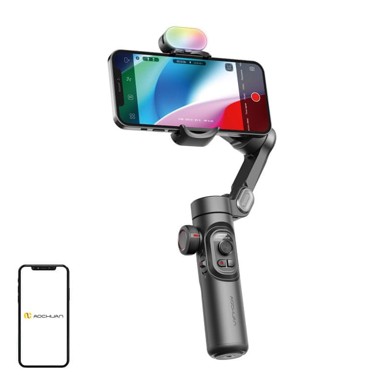 MOJPLANET Gimbal AOCHUAN XE, RGB rasvjeta, crna