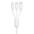 WK DESIGN Kabel 3u1 USB Micro USB Lightning USB-C 1.15m, bijela  