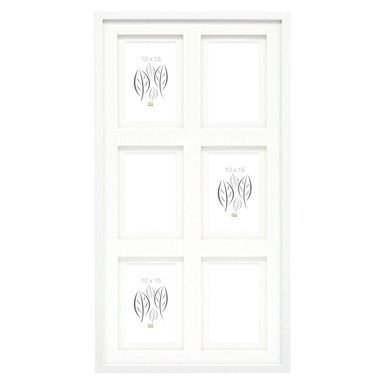 DEKNUDT Okvir za slike drveni S65KK1 bijeli 6x10x15 double Passepartout