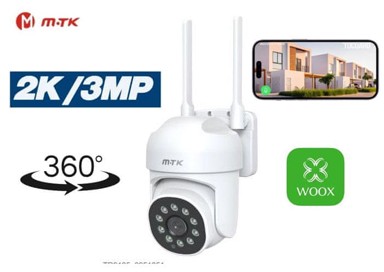 MOVETECK Videonadzorna kamera, zidna, 360°, 2K, 3 MP, WiFi