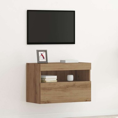 TV zidni ormar s LED svjetlima, artisan hrast, 60x30x40 cm