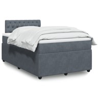Krevet box spring s madracem tamnosivi 120 x 190 cm baršun