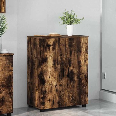 Kupaonski ormar s policom, 60 x 35 x 80 cm, dimljeni hrast