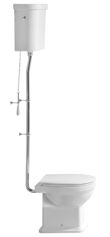 GSI WC školjka stojeća CLASSIC, s vodokotlićem, stražnji ispust, bijela-krom