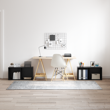 Set TV komoda s policom s pohranom 2 komada, 72 x 35 x 36.5 cm, crni hrast