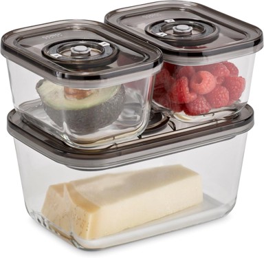 CASO VacuBoxx Eco Set, 3 vakuumske posude od borosilikatnog stakla