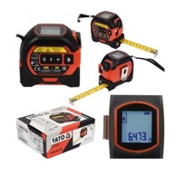 YATO Laserski mjerač udaljenosti, 40 m, s mjernom vrpcom i križnim laserom, digitalni