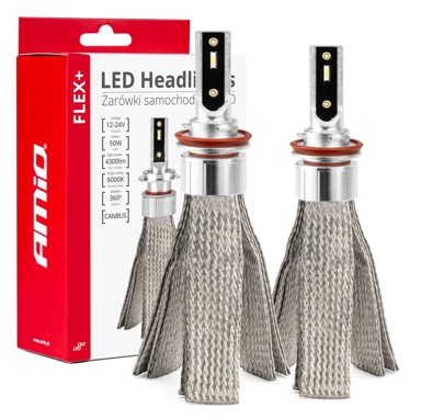 AMIO LED Headlight kit FLEX+ Series H8/H9/H11, 6000K, do 270% više svjetla