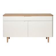 Niska komoda od, bijelig hrasta Unique Furniture Amalfi