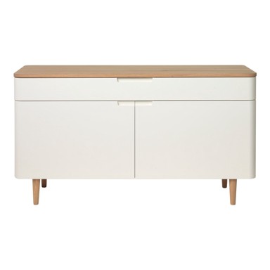 Niska komoda od, bijelig hrasta Unique Furniture Amalfi