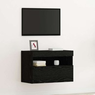 TV zidna komoda s LED svjetlima, crni hrast, 60x30x40 cm