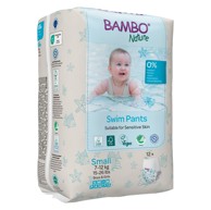 BAMBO NATURE Pelene za plivanje S, 7-12 kg, za jednokratnu upotrebu, bijelo/plave