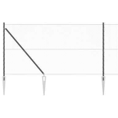 Ograda, heksagonalna, 1.4x25 m, čelik, stupovi sa šiljkom, 13 kom, Ø32 mm, 160 cm, siva