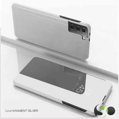 CLEAR VIEW Preklopna maskica za SAMSUNG A56, srebrna