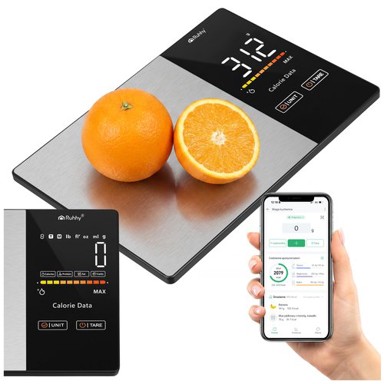 RUHHY 24632 digitalna kuhinjska vaga s Bluetoothom, do 5 kg, preciznost 1 g, crna