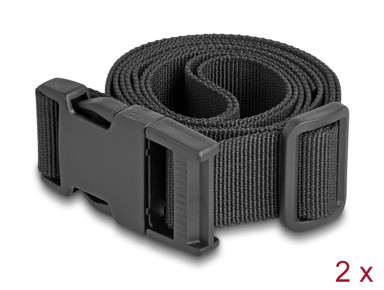 DELOCK Podesivi remen za prtljagu, 1.5 m, crni, 2 kom