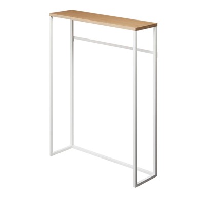 YAMAZAKI Pomoćni stol Tower 18,5x60 cm bijeli/svjetlo smeđi