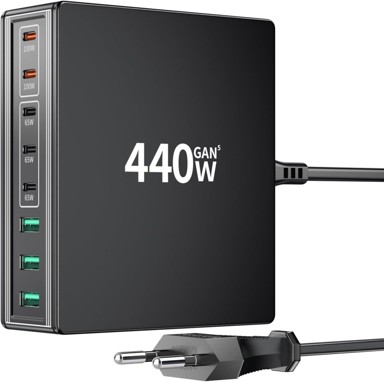 USB-C punjač, 440 W, 8 portova, 5 x USB-C i 3 x USB-A