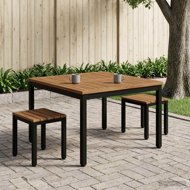 Stolić za kavu 100 x 100,5 x 45 cm, prirodni i crni