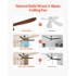 VEVOR Stropni ventilator 72 inča 1800x307,2 mm Orah